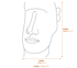 Easter Island Head Garden Ornament in Sandstone Dimensions Diagram