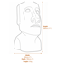 Moai Head Garden Statue in Sandstone Dimensions Diagram
