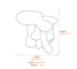 Large Mushroom Family Garden Ornament in Stone Dimensions Diagram