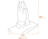 Praying Hands Garden Ornament in Stone Dimensions Diagram