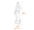 Small Hebe Goddess Garden Statue Dimensions Diagram