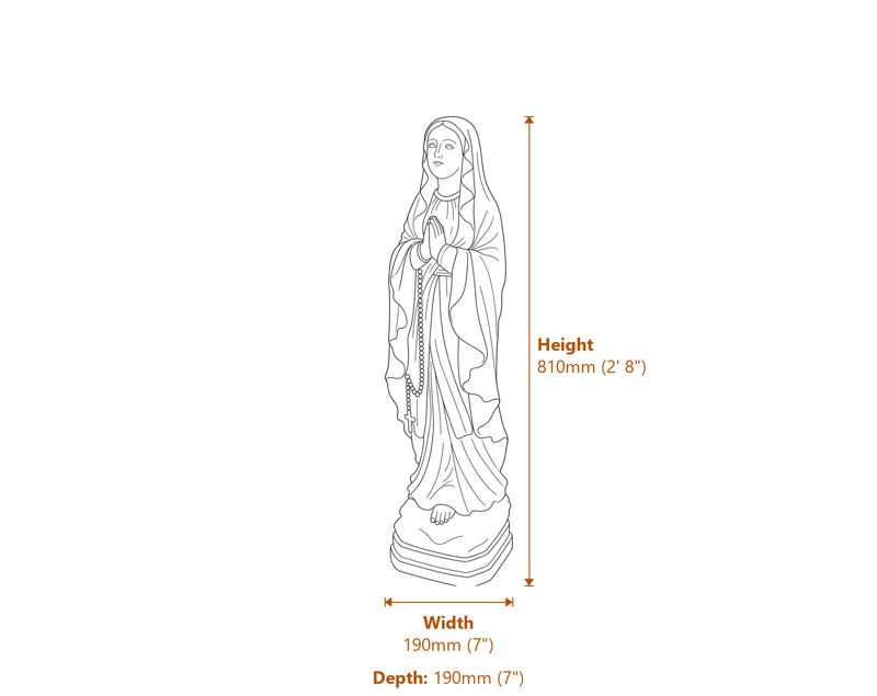 Stone Garden Statues Dimensions Diagram