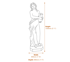 Extra Large Grace Goddess Garden Statue Dimensions Diagram