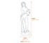 Small Grace Goddess Garden Statue Dimensions Diagram