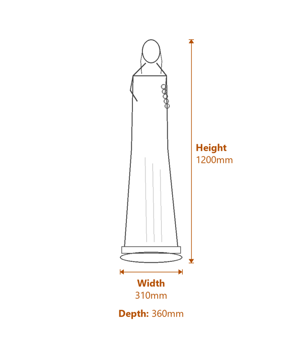 Extra Large Iris Goddess Garden Statue Dimensions Diagram