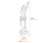 Small Melanie Garden Statue Dimensions Diagram