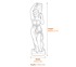 Small Phoebe Garden Statue Dimensions Diagram