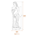Large Theodora Garden Statue Dimensions Diagram