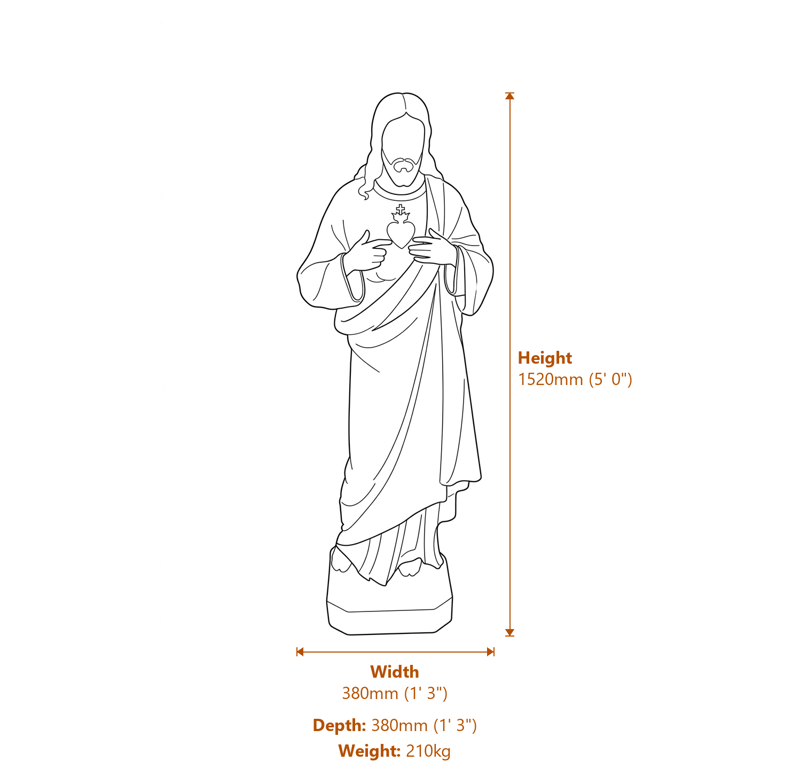 Stone Garden Statues Dimensions Diagram