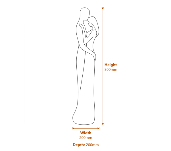 Small Affection Garden Statue Dimensions Diagram