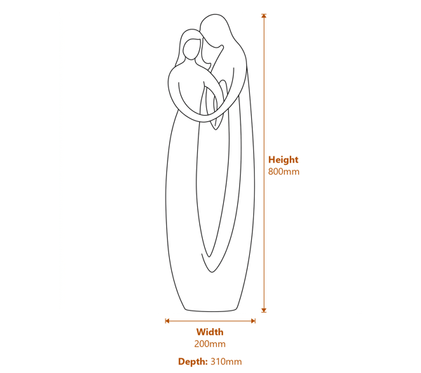 Endless Love Garden Statue Dimensions Diagram