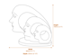 Evolution Garden Statue in Granite Dimensions Diagram