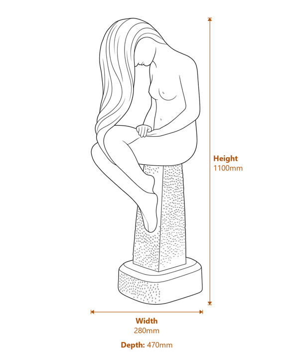 Large Fortuna Garden Statue Dimensions Diagram
