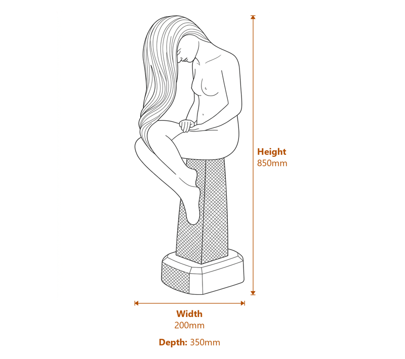 Small Fortuna Garden Statue Dimensions Diagram