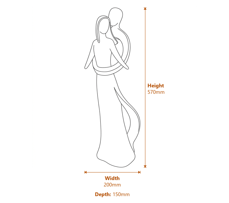 Small Infinite Love Garden Statue Dimensions Diagram