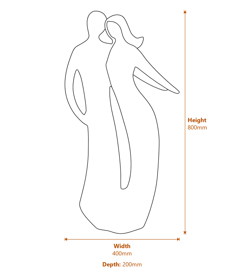 Large Inseparable Garden Statue Dimensions Diagram