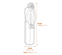 Sophia on Column Garden Statue in Bronze Dimensions Diagram