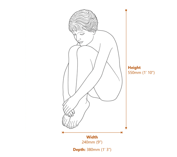Sophia Garden Statue Dimensions Diagram