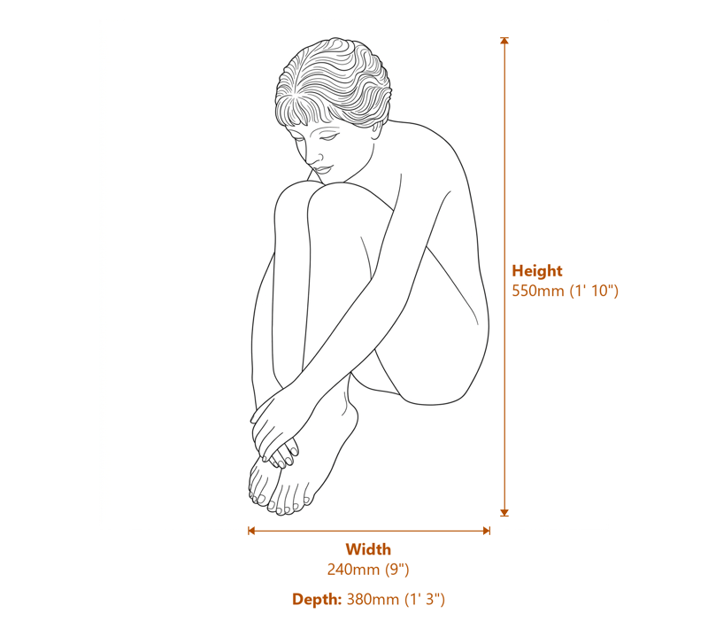 Sophia Garden Statue Dimensions Diagram