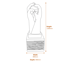 Two Hands Garden Statue in Granite Dimensions Diagram