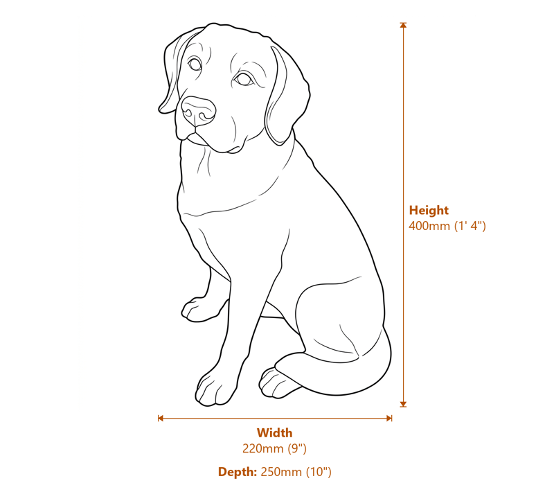 Bronze Garden Sculptures Dimensions Diagram