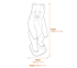 Bear Garden Ornament in Bronze Dimensions Diagram