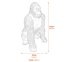 Large Gorilla Garden Ornament in Bronze Dimensions Diagram