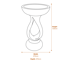 Contemporary Bird Bath in White Dimensions Diagram