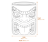 Tiki Head Garden Planter Granite Dimensions Diagram