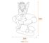Fairy on Toadstool Garden Ornament Dimensions Diagram