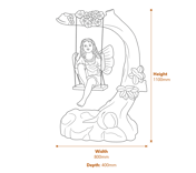 Fairy on a Swing Garden Ornament Dimensions Diagram