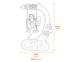 Fairy on a Swing Garden Ornament Dimensions Diagram