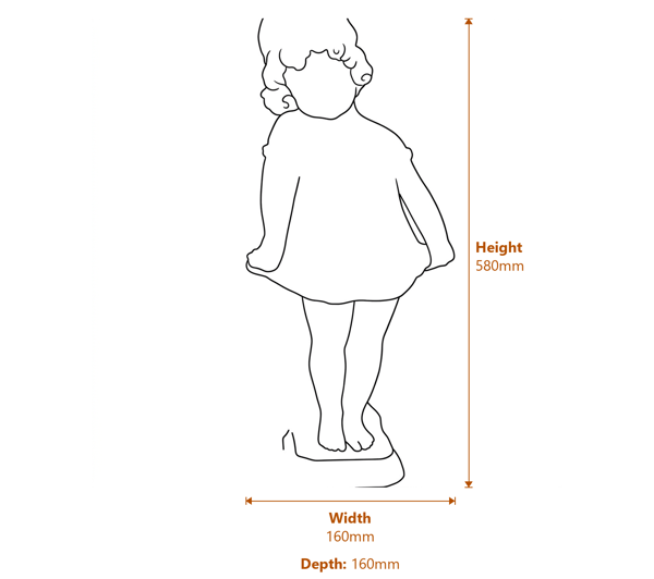 Victorian Girl Garden Statue Dimensions Diagram