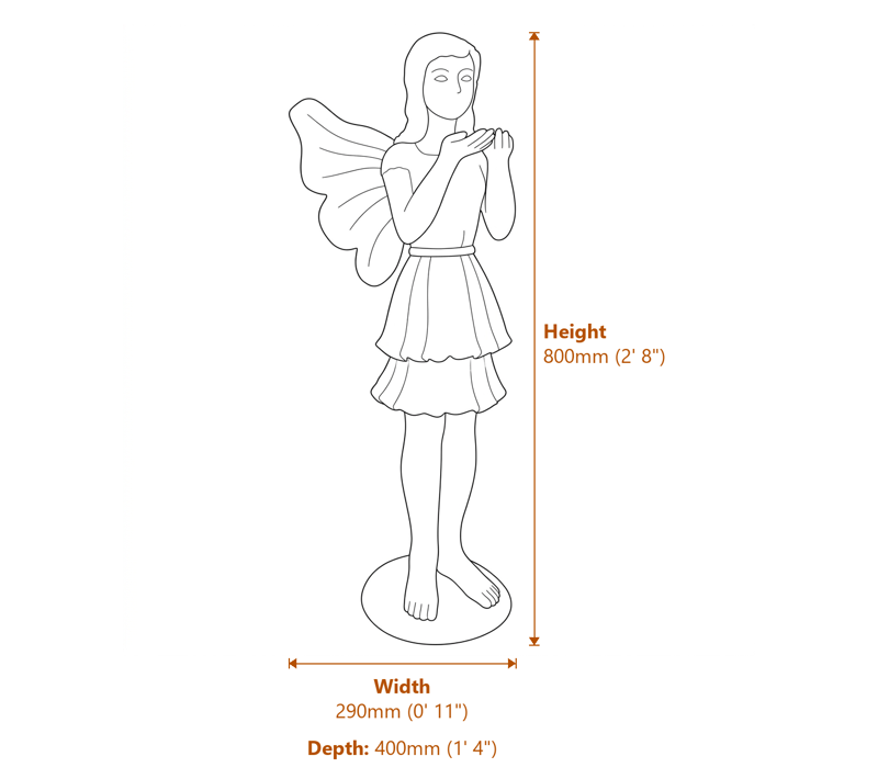 Fairy Dust Garden Ornament Dimensions Diagram