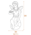 Fairy with Butterfly Garden Ornament Dimensions Diagram