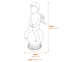 Patient Cherub Garden Ornament in Bronze Dimensions Diagram