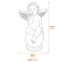 Kissing Cherub Garden Ornament Dimensions Diagram