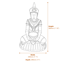 Cham Princess  Garden Ornament Dimensions Diagram
