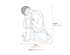 Sleeping Deity Garden Ornament in White Dimensions Diagram