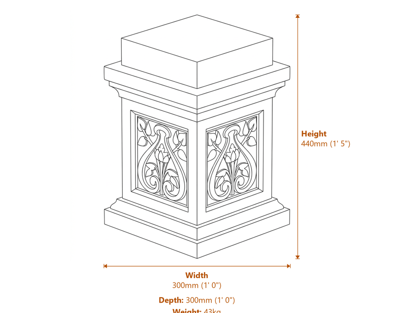 Garden Decor Dimensions Diagram