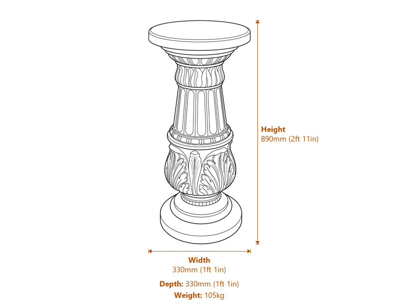 Garden Decor Dimensions Diagram