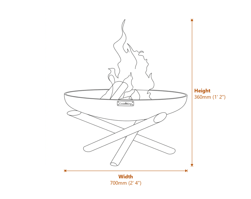 Garden Firepits Dimensions Diagram
