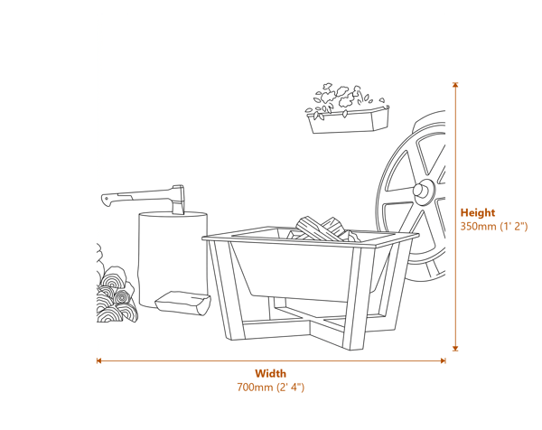 Cook King Brasil 70cm Fire Bowl Dimensions Diagram