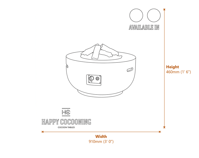 Garden Firepits Dimensions Diagram