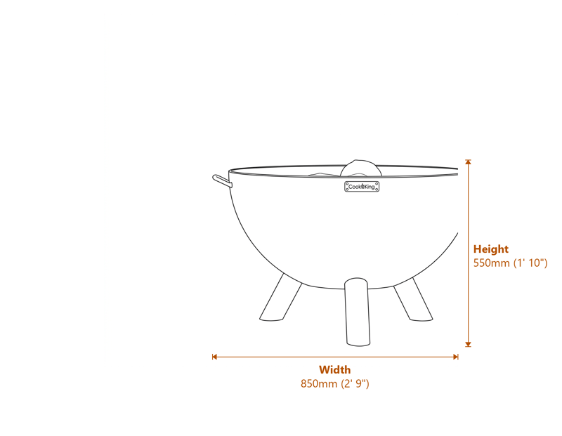 Garden Firepits Dimensions Diagram
