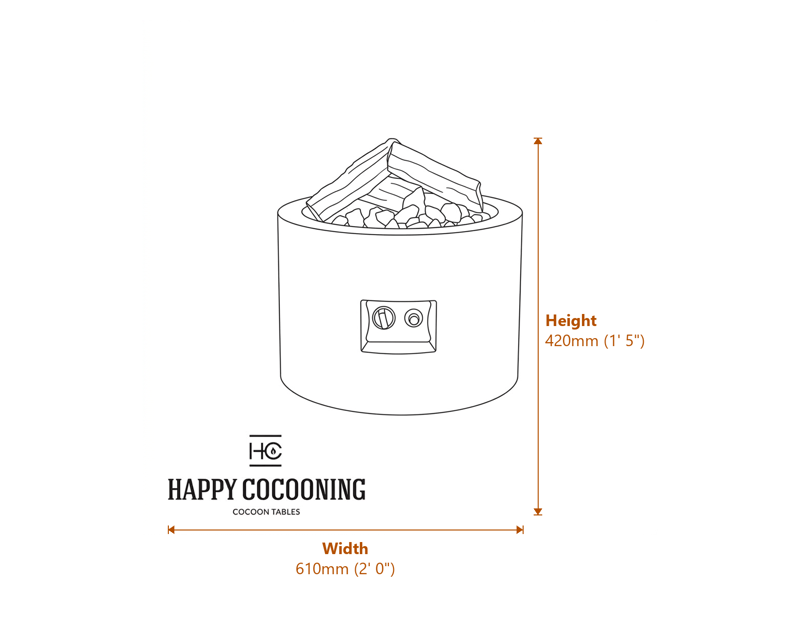 Garden Firepits Dimensions Diagram