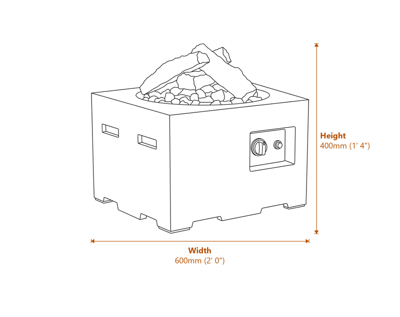 Garden Firepits Dimensions Diagram