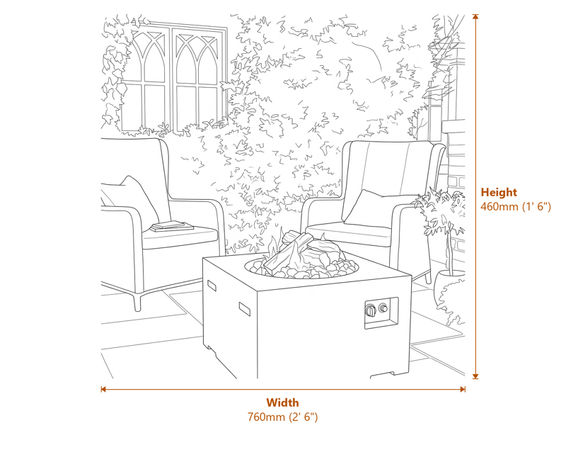Garden Firepits Dimensions Diagram