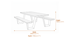 Norfolk Collection Wembley Picnic Set in Anthracite Grey Dimensions Diagram