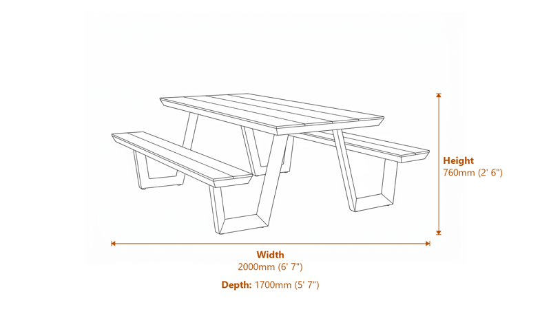 Garden Furniture Dimensions Diagram